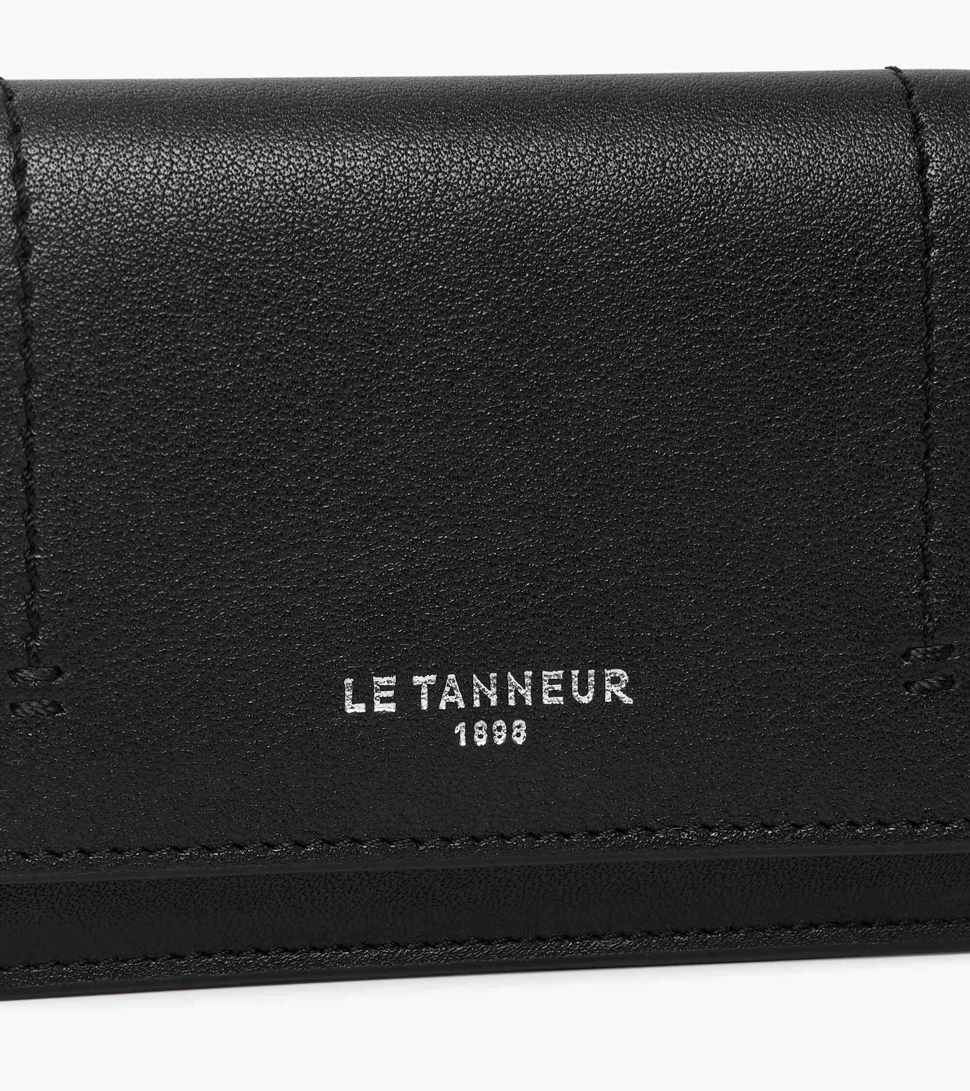 Petit porte cartes à rabat Louison en cuir lisse