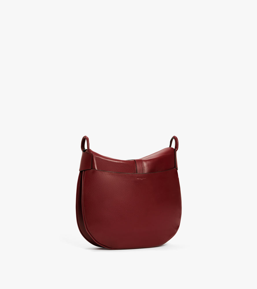 Grand sac bandoulière Pia en cuir lisse