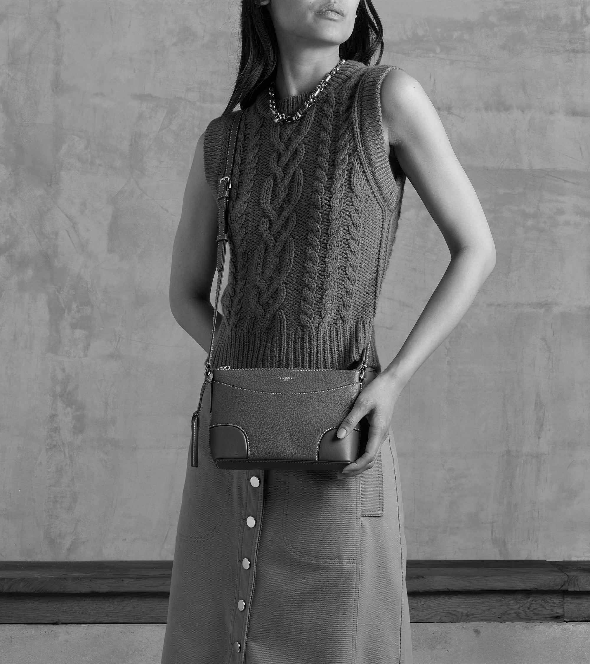 Romy small smooth grained shoulder bag