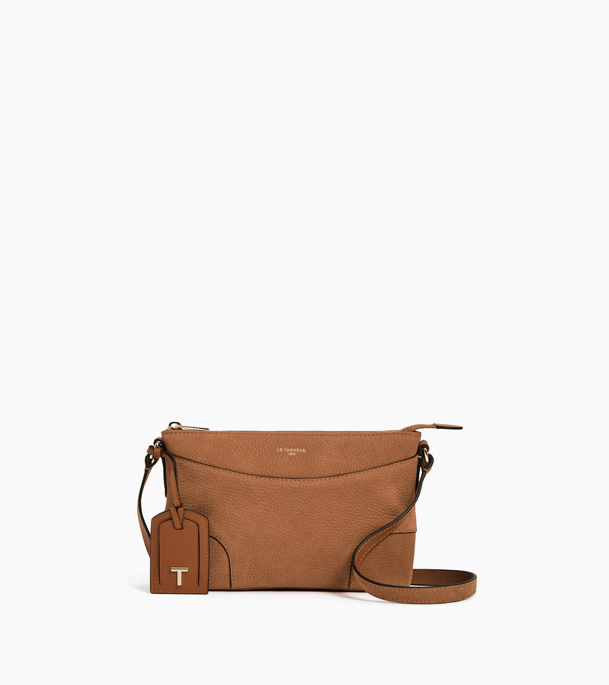 Romy small shoulder bag in grained nubuck leather