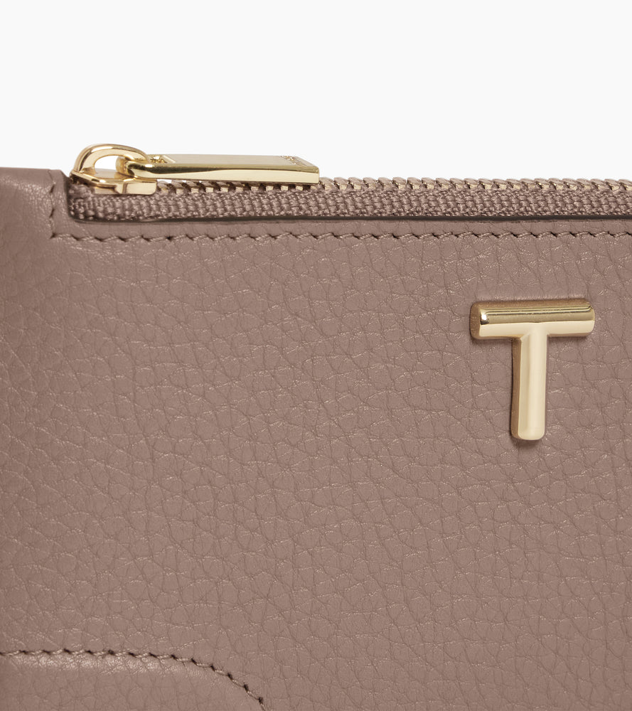 Porte cartes zippé Romy en cuir grainé