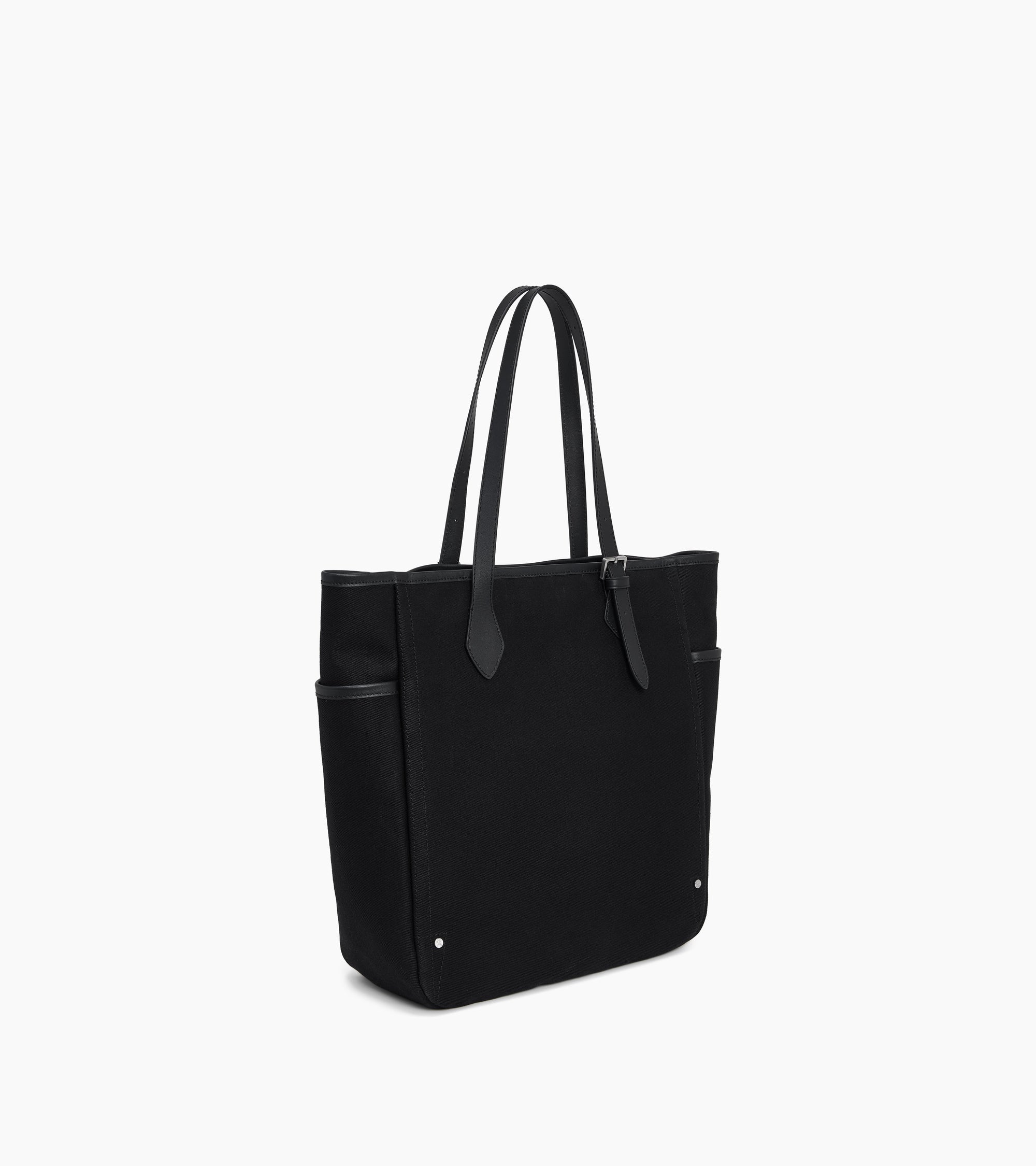 Sac cabas moyen modèle Solveig en toile coton et cuir lisse