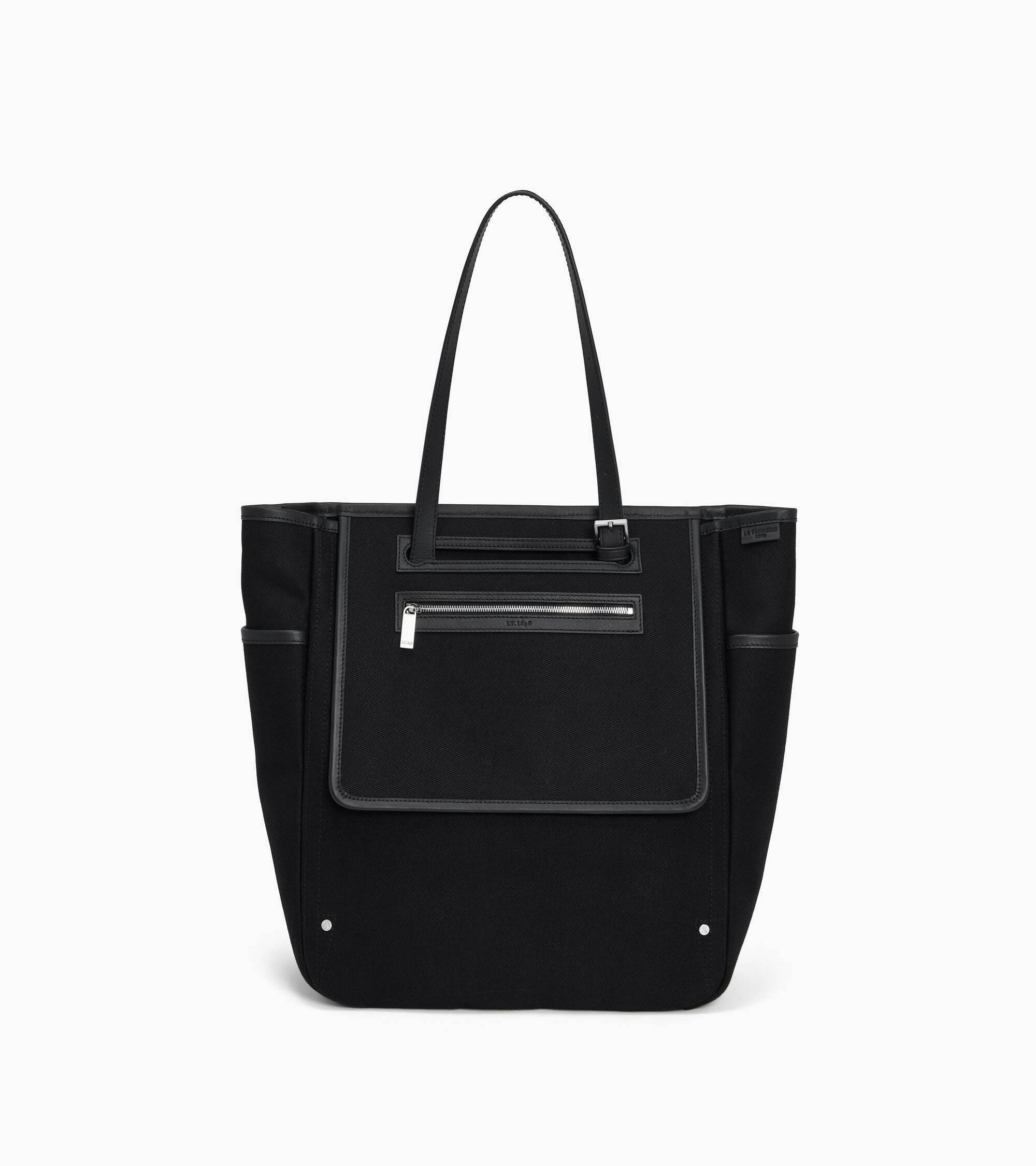 Sac cabas moyen modèle Solveig en toile coton et cuir lisse