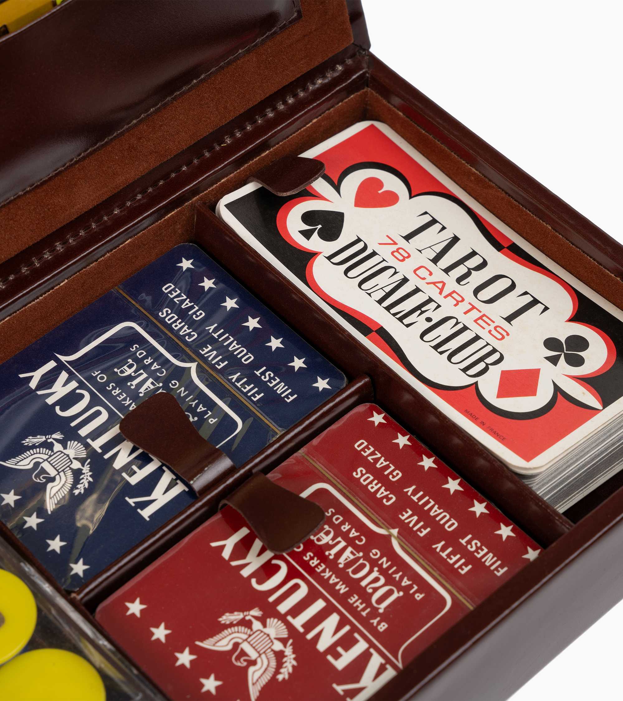 Coffret jeux de cartes moyen modèle en cuir